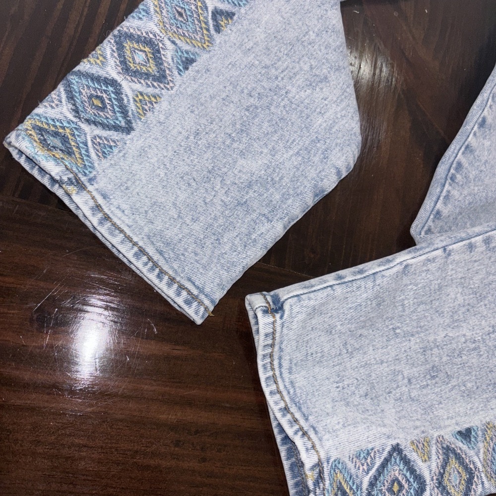 Driftwood Anthropologie Gizelle High-Rise Embroidered Skinny Jeans Size 27 - Picture 3 of 8